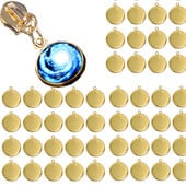 Cap cu fermoar DIY Baza din oțel inoxidabil cu un singur inel de aurPentru jachetă de îmbrăcăminte Artizanat cusut Cap cu fermoar realizat manual Rășină epoxidică