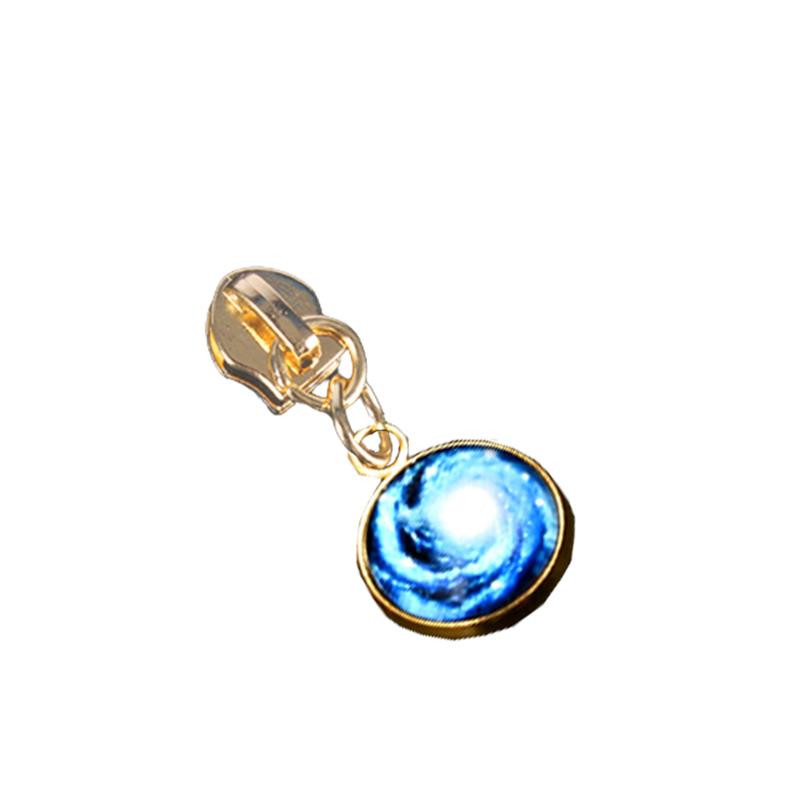 Cap cu fermoar DIY Baza din oțel inoxidabil cu un singur inel de aurPentru jachetă de îmbrăcăminte Artizanat cusut Cap cu fermoar realizat manual Rășină epoxidică