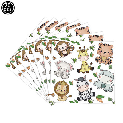 Jungle Safari Party ajándéktasakok Aranyos műanyag cukorka csemege táska partidíszek gyerekeknek Lányok születésnapjára Babazuhany parti kellékek