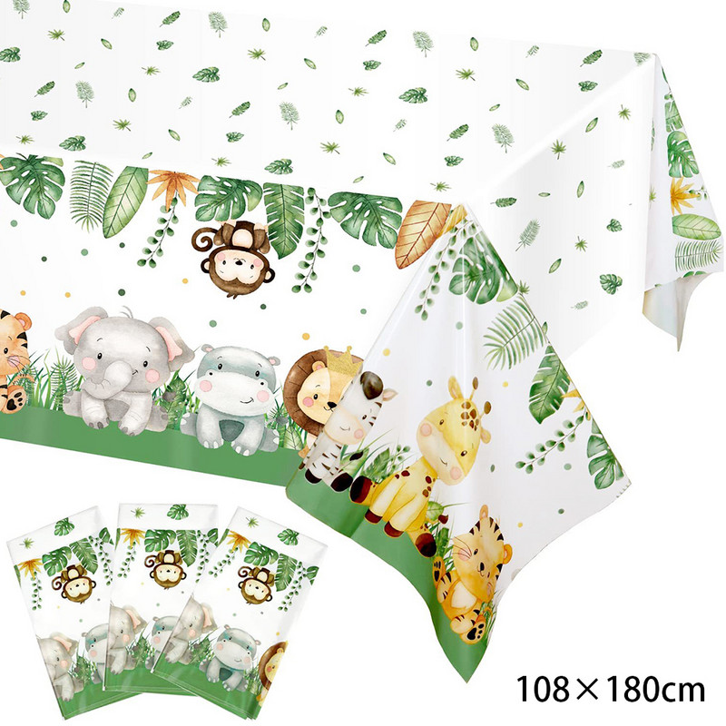 Jungle Safari Party ajándéktasakok Aranyos műanyag cukorka csemege táska partidíszek gyerekeknek Lányok születésnapjára Babazuhany parti kellékek