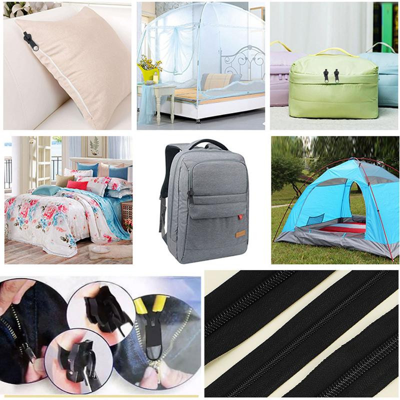 Fermoar Pull Glisor Instant Zip Kit de reparare Înlocuire Fermoar Cap Instrument gratuit pentru Genți Îmbrăcăminte Paltoane Corturi în aer liber Jachete