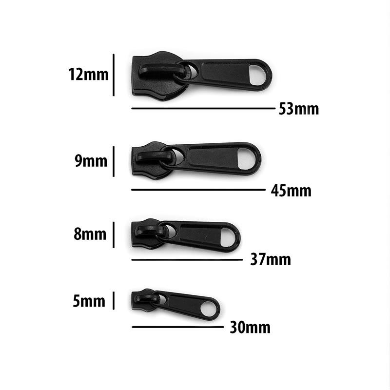 8db 4 méretű fém cipzárhúzó Univerzális kétoldalas nylon cipzárhúzó csere poggyászhoz Szúnyogháló Ruhajavítás