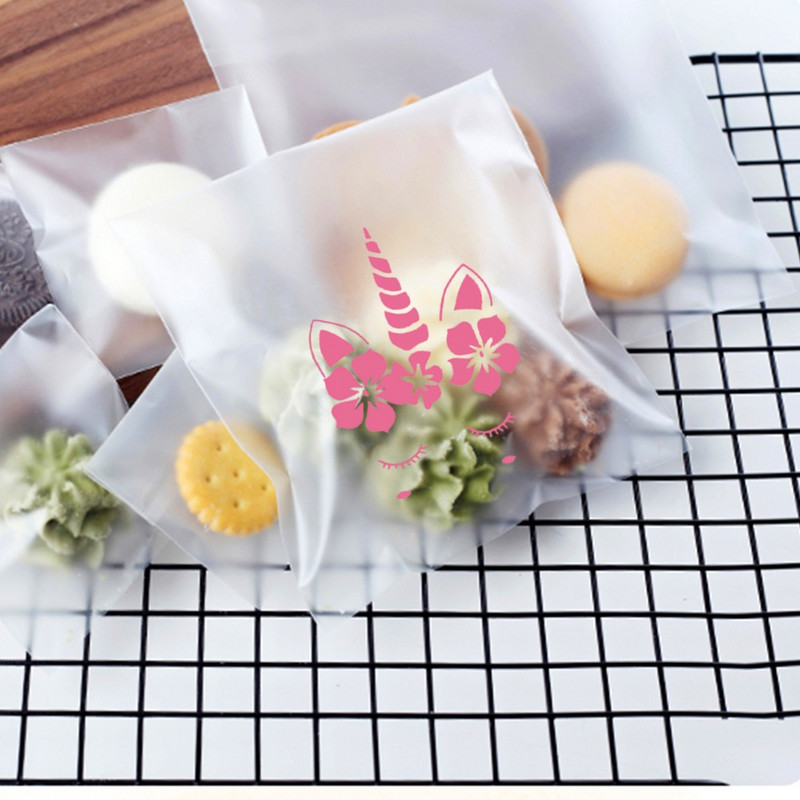 100 KOM Unicorn Cookie Bomboni Poklon vrećice Vjenčanje Rođendan Dekoracija Unicorn Party Favor Kids Unicornio Fiesta Supplies