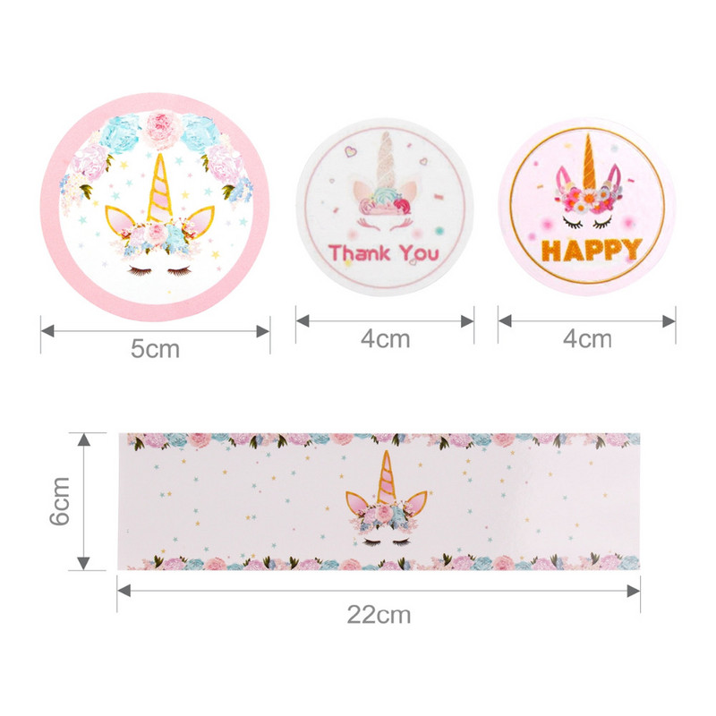 100 KOM Unicorn Cookie Bomboni Poklon vrećice Vjenčanje Rođendan Dekoracija Unicorn Party Favor Kids Unicornio Fiesta Supplies