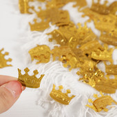 15 g flitteres arany/ezüst koronás konfetti babahercegnőnek, fiú születésnapi babazuhany tematikus parti esküvői asztaldíszek