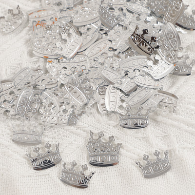 15 g flitteres arany/ezüst koronás konfetti babahercegnőnek, fiú születésnapi babazuhany tematikus parti esküvői asztaldíszek