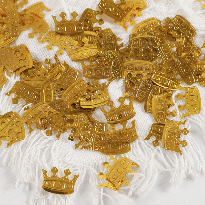 15 g flitteres arany/ezüst koronás konfetti babahercegnőnek, fiú születésnapi babazuhany tematikus parti esküvői asztaldíszek