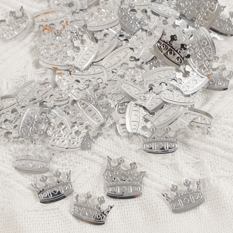 15 g flitteres arany/ezüst koronás konfetti babahercegnőnek, fiú születésnapi babazuhany tematikus parti esküvői asztaldíszek