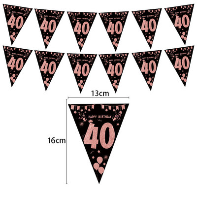 1 komplekt 30 40 50 60 Paberbänner Sünnipäevapeo kaunistus Täiskasvanu vaniku aastapäev Täiskasvanu sünnipäeva aastapäev 30 vanused mustad lipud