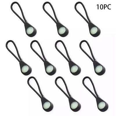 5/10 gab. Gaismas rāvējslēdzēja novilcēji mirdz tumšā naktī āra kempings pārgājienu rāvējslēdzēja pagarinājuma komplekts mugursomu teltij