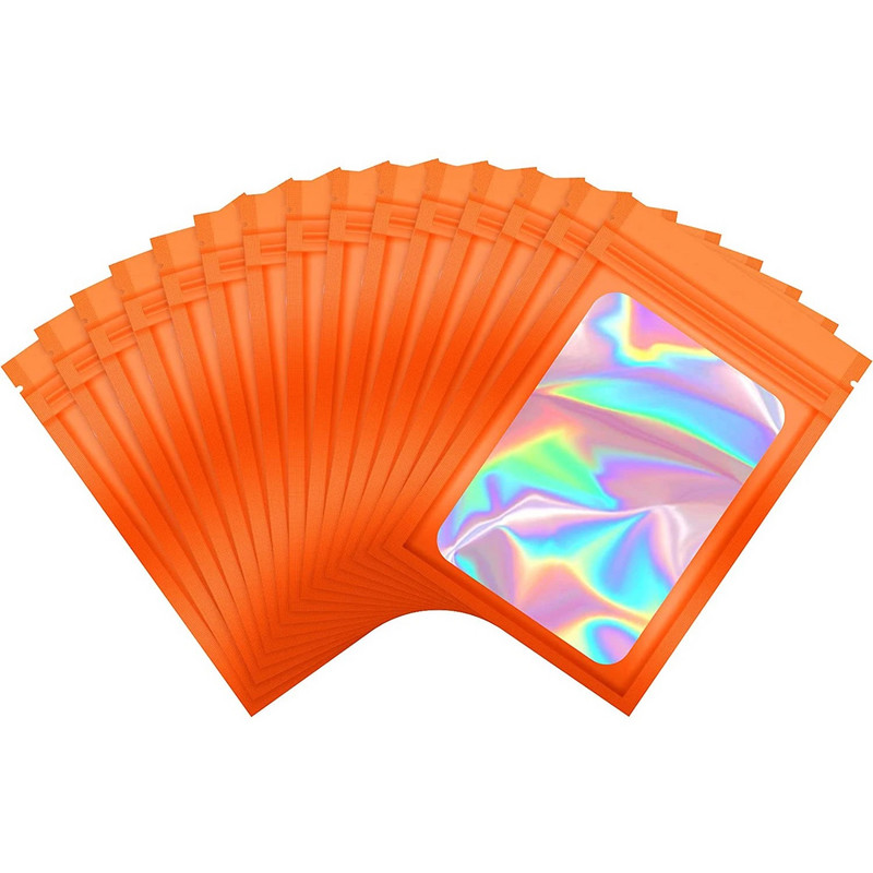 Pungi cu fermoar îngroșat de 13 dimensiuni, pungă de plastic de culoare laser holografică pentru bijuterii DIY, pungă de depozitare cu amănuntul, pungă cu fermoar fără gaură
