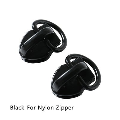 10 vnt. D žiedo užtrauktuko slankikliai, skirti 5 # siūti metaliniams nailono dervos užtrauktukų „pasidaryk pats“ užtrauktukų galvutės maišelio kišenių taisymo rinkiniai, siuvėjų keitimo įrankiai