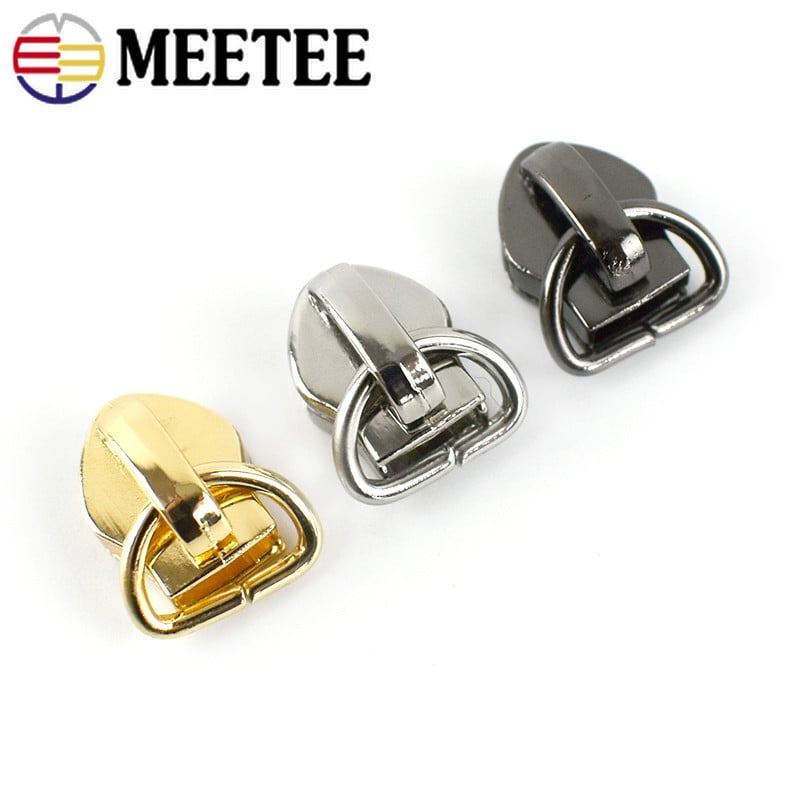 10 vnt. D žiedo užtrauktuko slankikliai, skirti 5 # siūti metaliniams nailono dervos užtrauktukų „pasidaryk pats“ užtrauktukų galvutės maišelio kišenių taisymo rinkiniai, siuvėjų keitimo įrankiai