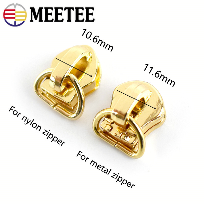 10 vnt. D žiedo užtrauktuko slankikliai, skirti 5 # siūti metaliniams nailono dervos užtrauktukų „pasidaryk pats“ užtrauktukų galvutės maišelio kišenių taisymo rinkiniai, siuvėjų keitimo įrankiai