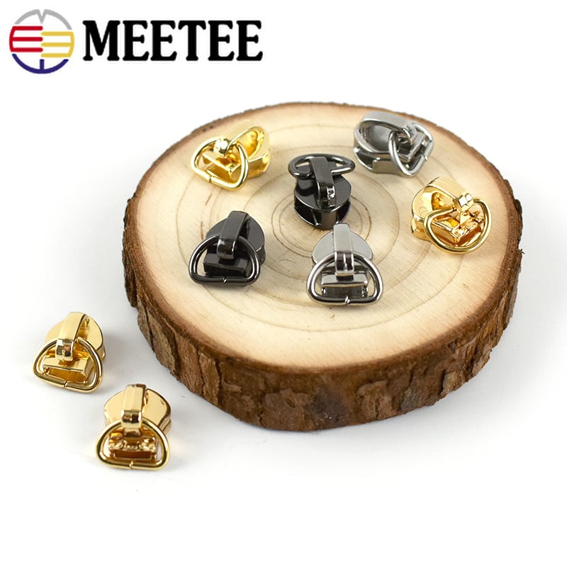 10 vnt. D žiedo užtrauktuko slankikliai, skirti 5 # siūti metaliniams nailono dervos užtrauktukų „pasidaryk pats“ užtrauktukų galvutės maišelio kišenių taisymo rinkiniai, siuvėjų keitimo įrankiai