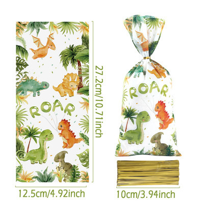 Džiunglių gyvūnų sausainių saldainių maišeliai Safari tema Dinozaurų gimtadienio vakarėlio dekoravimas Vaikams Laukiniai Vieno vakarėlio reikmenys Kūdikių dušo dovanų maišeliai
