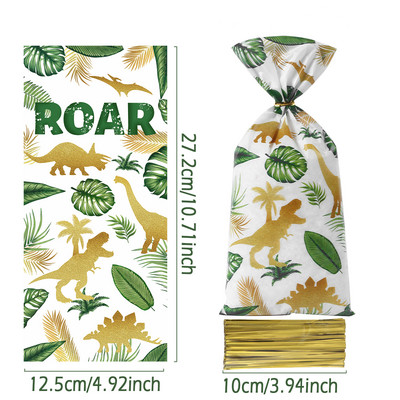 Džiunglių gyvūnų sausainių saldainių maišeliai Safari tema Dinozaurų gimtadienio vakarėlio dekoravimas Vaikams Laukiniai Vieno vakarėlio reikmenys Kūdikių dušo dovanų maišeliai