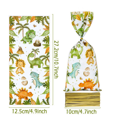 Džiunglių gyvūnų sausainių saldainių maišeliai Safari tema Dinozaurų gimtadienio vakarėlio dekoravimas Vaikams Laukiniai Vieno vakarėlio reikmenys Kūdikių dušo dovanų maišeliai