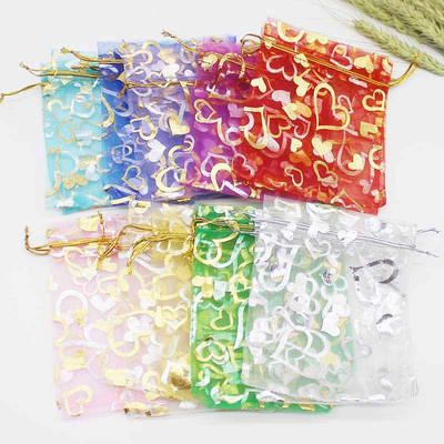 50 tk mitmes suuruses organza kott rauast südameroos eridisainiga pakk pulmareklaam kingitused kott kommid ehtepakk