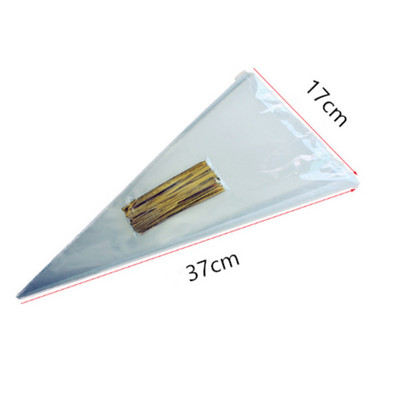 50 tk / komplekt läbipaistev tsellofaanist pakkekott läbipaistev koonus kommikott meisterdamiseks pulma sünnipäevapeokott Popkorni kilekott