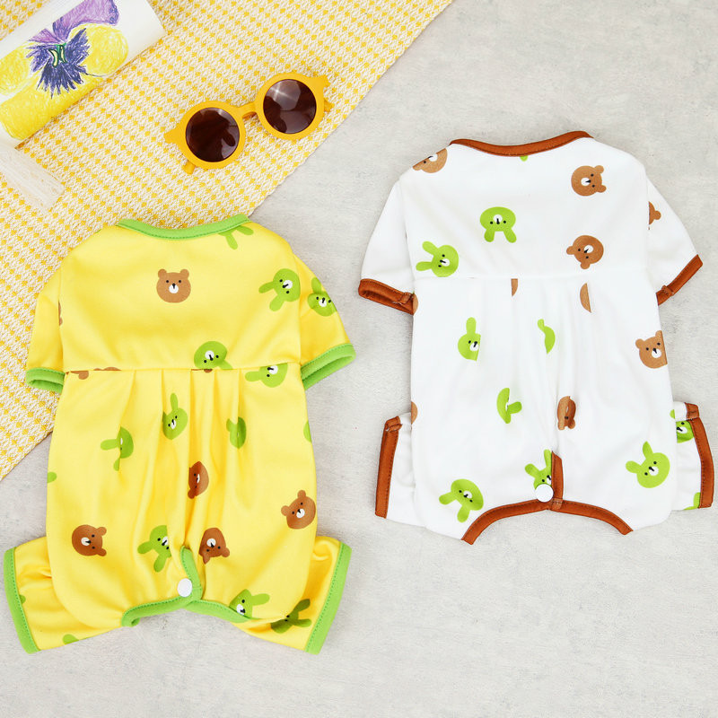Odjeća za kućne ljubimce Štene Proljeće Ljeto Kawaii Pidžama za pse Forest Bear Bag Belly Pants Odjeća za pse Dodaci za pse Oprema za kućne ljubimce