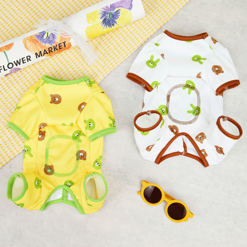 Odjeća za kućne ljubimce Štene Proljeće Ljeto Kawaii Pidžama za pse Forest Bear Bag Belly Pants Odjeća za pse Dodaci za pse Oprema za kućne ljubimce