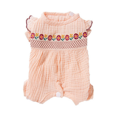 Κουτάβι Floral Κέντημα Τσάντα κοιλιά Ρούχα για κατοικίδια Ρούχα κλιματισμού Μικρές και μεσαίες πιτζάμες για σκύλους Fairy pink ρούχα για σκύλους