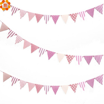 1 Σετ πολύχρωμο χάρτινο πανό με σημαίες και σημαίες γιρλάντα Floral bunting πανό DIY παιδικά είδη διακόσμησης γενεθλίων/γαμήλιων πάρτι