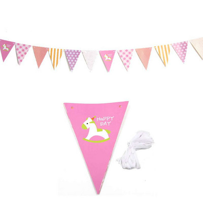 1 Rinkinys spalvingos popierinės vėliavėlės reklamjuostės ir vėliavėlės Girliandos Gėlėtos banderolės, „pasidaryk pats“ vaikų gimtadienio / vestuvių vakarėlio dekoravimo reikmenys