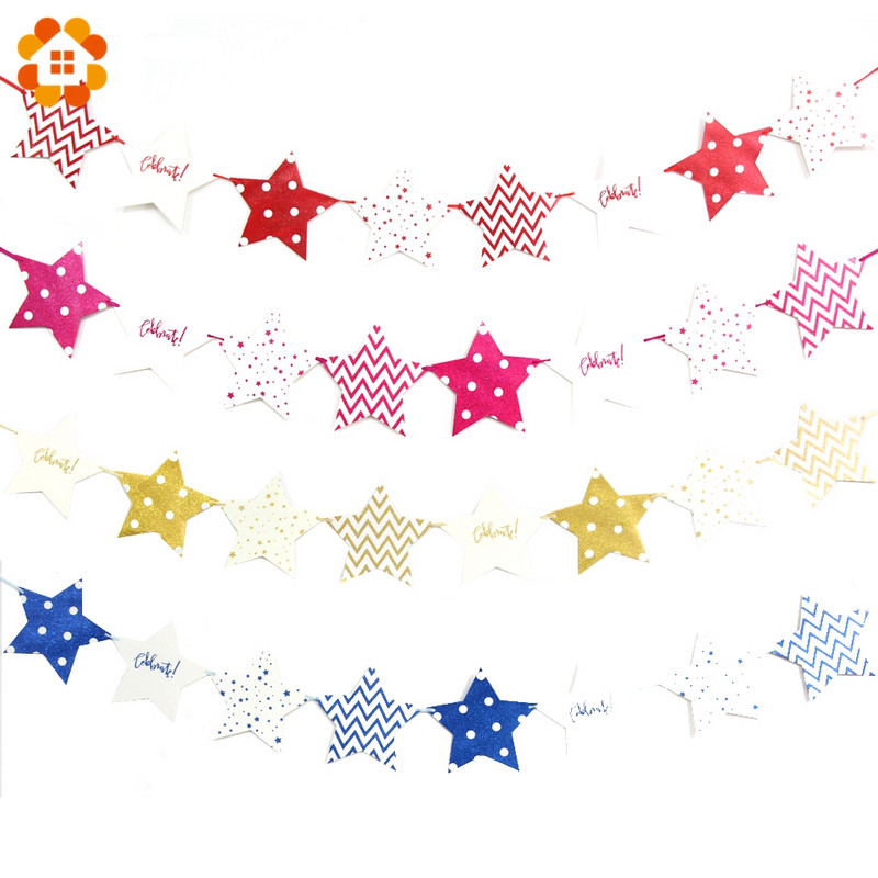 1 Rinkinys spalvingos popierinės vėliavėlės reklamjuostės ir vėliavėlės Girliandos Gėlėtos banderolės, „pasidaryk pats“ vaikų gimtadienio / vestuvių vakarėlio dekoravimo reikmenys