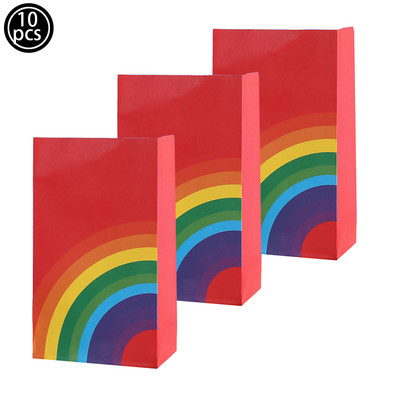 Szivárványos cukorka doboz Ajándéktáska Édességek Csomagoló táska esküvői baba zuhany gyerek születésnap Szivárvány party dekoráció Papír Csomagoló táska