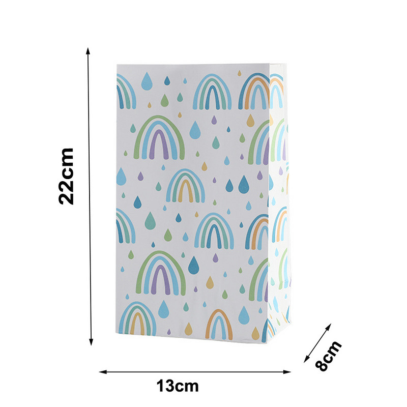 Szivárványos cukorka doboz Ajándéktáska Édességek Csomagoló táska esküvői baba zuhany gyerek születésnap Szivárvány party dekoráció Papír Csomagoló táska