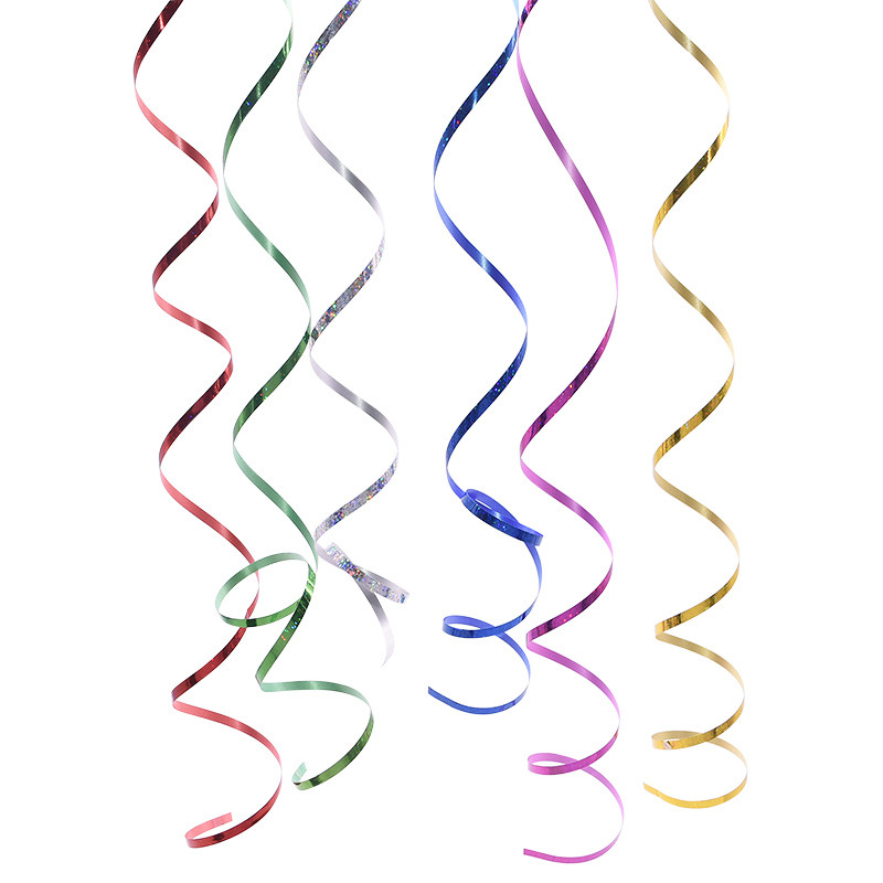 5gab 10m*5mm spīdīgas lāzera kērlinga lentes ruļļa balonu virve Kāzu Ziemassvētku dzimšanas dienas ballītes dekors DIY balonu straumēšanas piederumi