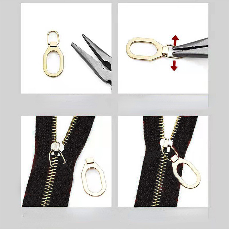 2 vnt. Užtrauktuko traukimo traukiklio galas Nuimamas metalinis užtrauktukų galvutė „pasidaryk pats“ siuvimas amatų drabužių krepšio pakeitimo segtukas sulaužytas sagties fiksatorius užtrauktukas