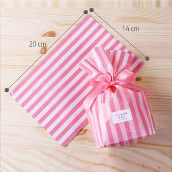 10 τμχ Stripe Candy Bag DIY Baby Shower Πλαστικές τσάντες δώρου για μπισκότα μπισκότων Σνακ συσκευασίας τσάντα ψησίματος Φεστιβάλ Προμήθειες