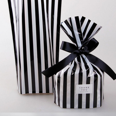 10db Csíkos cukorkatáska barkácsolás babazuhany műanyag ajándéktasakok süti kekszhez Snack sütéshez csomagolózsák Fesztivál parti kellékek