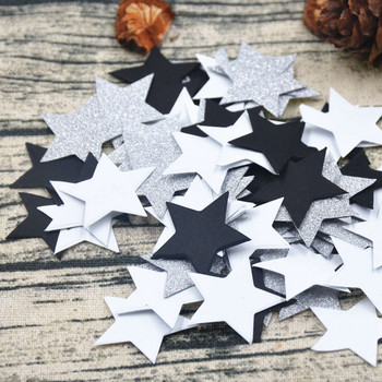 100Pc/Pack Star Glitter Paper Confetti 3cm Gold Silver Black For Sequin Χριστουγεννιάτικο Πρωτοχρονιάτικο Διακοσμητικό Τραπέζι Scatter Decor DIY