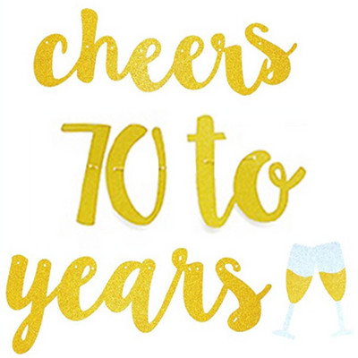 Üdv a 30 40 50 60 70 éveseknek és pezsgőspoharak arany csillogó zászló a 21. 30. 40. 50. 60. 70. születésnapi partira