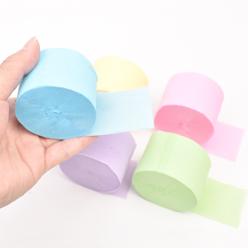 25M Macaron pasztell krepp szalagok tekercspapír háttér pasztell szivárvány unikornis születésnapi buli Babazuhany Keresztelő esküvő