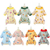 Rudens kucēnu suņu kombinezons maziem suņiem Cute Print Pet Drēbes Kaķu apģērbs Čivavas Maltas pidžamas Rompers ropa perro grande