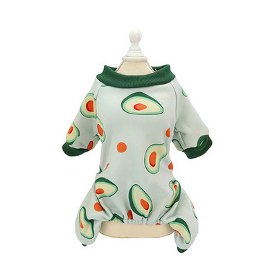 Rudens kucēnu suņu kombinezons maziem suņiem Cute Print Pet Drēbes Kaķu apģērbs Čivavas Maltas pidžamas Rompers ropa perro grande