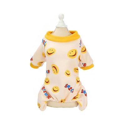 Rudens kucēnu suņu kombinezons maziem suņiem Cute Print Pet Drēbes Kaķu apģērbs Čivavas Maltas pidžamas Rompers ropa perro grande