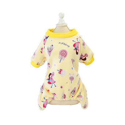 Rudens kucēnu suņu kombinezons maziem suņiem Cute Print Pet Drēbes Kaķu apģērbs Čivavas Maltas pidžamas Rompers ropa perro grande