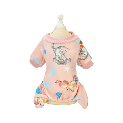Rudens kucēnu suņu kombinezons maziem suņiem Cute Print Pet Drēbes Kaķu apģērbs Čivavas Maltas pidžamas Rompers ropa perro grande