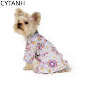 Pavasario vasaros naminių šunų drabužiai Minkšti kvėpuojantys rankogaliai Suvaržyti spurgos Mieli spaudiniai Maži Vidutiniai Dideli kostiumai Purpuriniai šunys