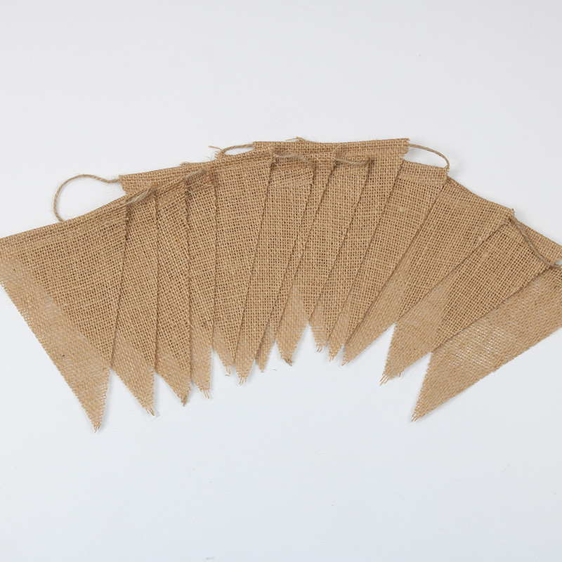 3M vintage džutas audekla reklāmkarogs kāzu ballīšu fotografēšanai rekvizīti svinību ballītes dekorēšanai 13 karogi