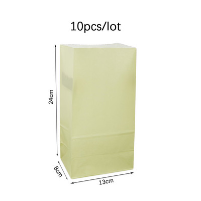 10 bucăți pungi colorate de hârtie pentru petrecere de nuntă, bomboane, cadou, pungă de hârtie, biscuiți, biscuiți, pâine, aspect, gustări, coacere, pungă pentru pachet