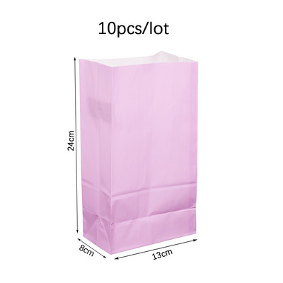 10 bucăți pungi colorate de hârtie pentru petrecere de nuntă, bomboane, cadou, pungă de hârtie, biscuiți, biscuiți, pâine, aspect, gustări, coacere, pungă pentru pachet