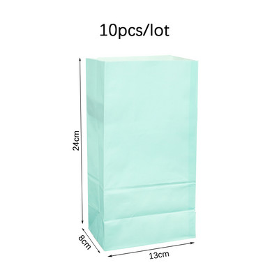 10 bucăți pungi colorate de hârtie pentru petrecere de nuntă, bomboane, cadou, pungă de hârtie, biscuiți, biscuiți, pâine, aspect, gustări, coacere, pungă pentru pachet