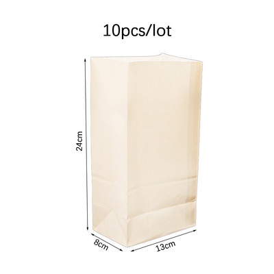 10 bucăți pungi colorate de hârtie pentru petrecere de nuntă, bomboane, cadou, pungă de hârtie, biscuiți, biscuiți, pâine, aspect, gustări, coacere, pungă pentru pachet